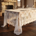 White Lace Tablecloth 60x120 Inch - 2-Pack Elegant Wedding Decor - Variation of B-White / 2