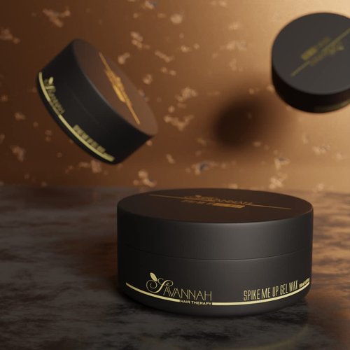 Savannah Hair Therapy Gel Wax - Spike Me Up 5.07oz | Unisex Styling for Curly, Wavy & Straight Hair - Water-Based, Non-Flaky, Medium/Strong Hold