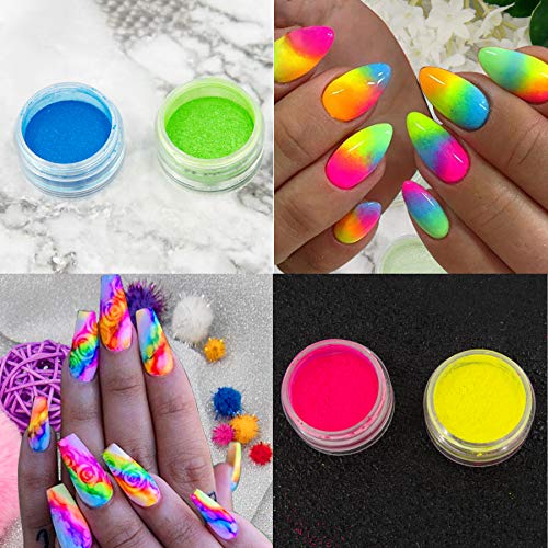24 Colors Nail Pigment Powder & Eyeshadow Sticks for Nails Art