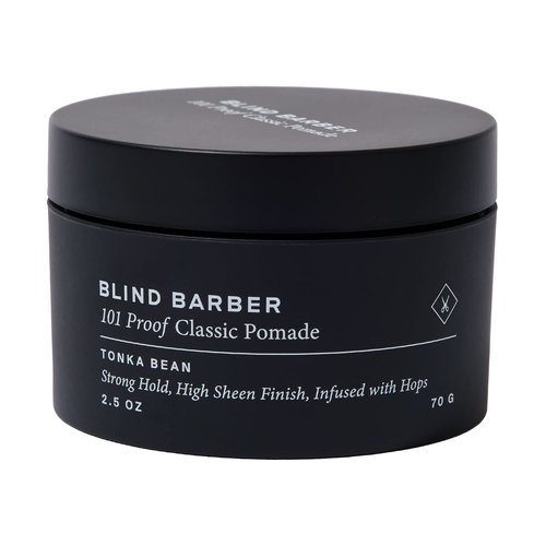 Blind Barber 101 Proof Classic Hair Pomade - Strong Hold & High Shine Finish | Water-Based, Paraben-Free (2.5 oz)