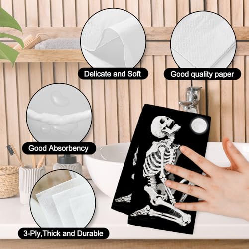 Halloween Skeleton Paper Napkins 50-Pack Disposable Party Tableware