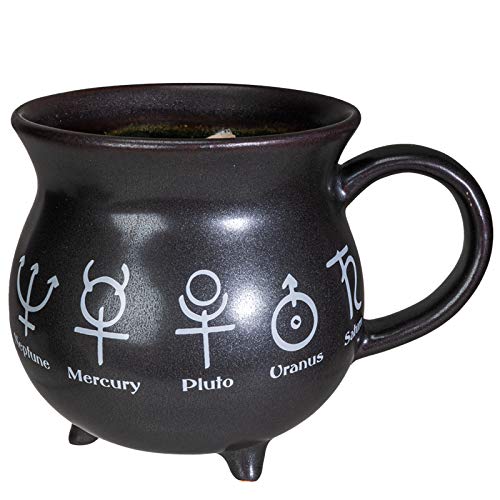 Ceramic Cauldron Coffee Mug Soup Bowl - 32oz Witch Decor, Halloween Gift