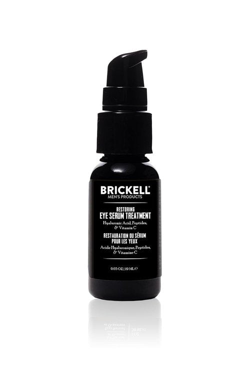Brickell Men's Dark Circle Under Eye Treatment Serum - Natural Eye Gel to Reduce Dark Bags & Wrinkles | 0.65 Oz, Unscented