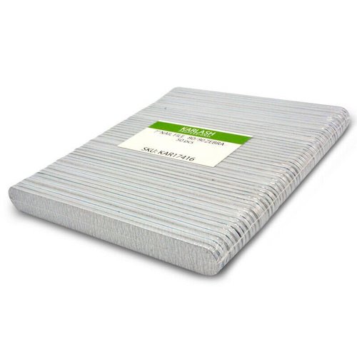 Karlash Professional Double Sided Emery Board 7" Black Nail File 50pcs (Zebra 80/80)