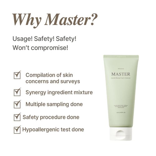 Mixsoon Master Gentle Recipe Foam Cleanser - Mild Exfoliation with Amino Acid Complex & Cica | 150ml / 5.07 fl. oz.