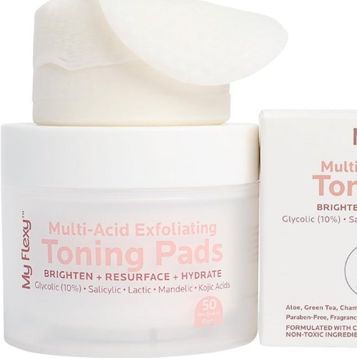 Regine Switzerland Toning & Exfoliating Face Pads - Clear Pores, Brighten Skin, Fade Dark Spots - 50 Count