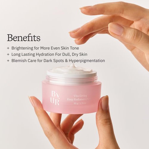 ByUR Vita Giving Radiance Cream - Brightening & Hydrating for Dark Spots, 50ml | Korean Skincare with Hyaluronic Acid & Vitamin C