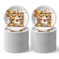 Fall Ghost Paper Plates - 100Pcs 7-Inch Halloween Disposable Halloween Party Dinnerware - Fall Themed Party Supplies