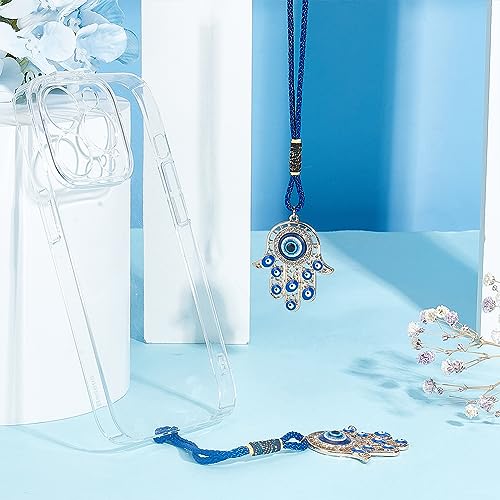 2PCS Hamsa Hand Amulet Pendant with Evil Eye - Lucky Protection Decor for Car & Home