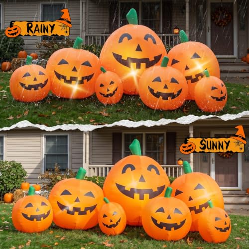 OZMI 7.5ft Halloween Inflatable Pumpkins Family Yard Decor Outdoor