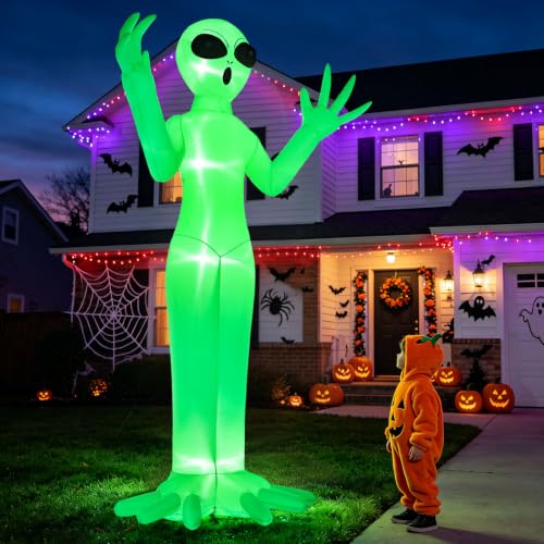 10FT Giant Halloween Alien Inflatable Outdoor Decoration with LED Lights
