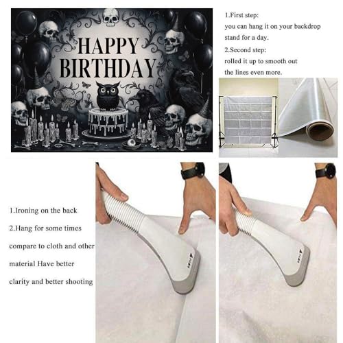 Halloween Photography Backdrop 7x5FT Gothic Style Birthday Banner
