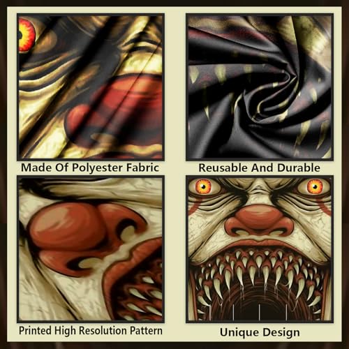 Scary Clown Vampire Banner Backdrop Halloween Party Decorations - Large 70x70 Inches