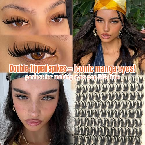 C-Bunny Wispy Lash Clusters - D-Curl Individual False Eyelashes 10-18mm, Light & Fluffy, DIY Cat Eye & Open Eye Looks