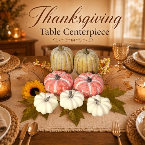 Autumn Decor Set - 15 PCS Artificial Pumpkin Fall & Thanksgiving Decor