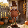 Retractable Autumn Gnome Decor - Adjustable Fall Plush Scarecrow for Home & Garden - Thanksgiving & Harvest Festival