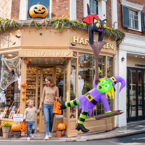 12FT Halloween Inflatable Decorations Outdoor Yard Blow Ups with LED Lights