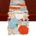 Simhomsen Embroidered Pumpkin Table Runner 14x69 Inches for Fall Thanksgiving Autumn Home Decor