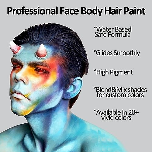 Clown Makeup Kit Water Based Face & Body Paint Stick - Red White Black + Variation