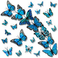 Blue 24 Pcs Monarch Butterfly Wall Decor Set - 3D Artificial Autumn Decorations