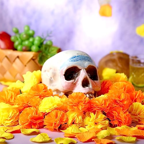 Artificial Day of the Dead Marigold & Rose Petal Set for Decorations - 3100 Pieces