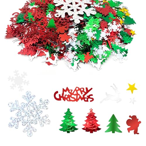 Christmas Confetti Set - Festive Table Decorations, Reindeer Santa Stars