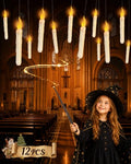 Yellow Flameless Floating Candles with Wand Remote - 12 Pcs Halloween Decor