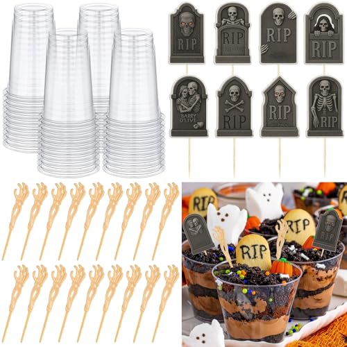 Halloween Skeleton Hands & Tombstone Cupcake Cups - 14 oz Zombie Hands Variation