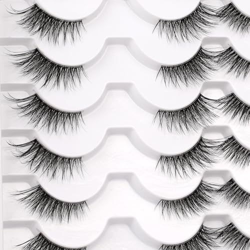 Wispy False Eyelashes - Half Cat Eye Lashes Short Natural Lashes 2 Styles Pack