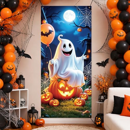 Halloween Door Cover for Front Door Banner Wall Backdrop - Halloween Style