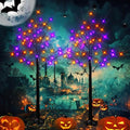 LED Halloween Birch Tree Lights 4FT 96 LEDs Purple & Orange Waterproof Indoor Outdoor Decor