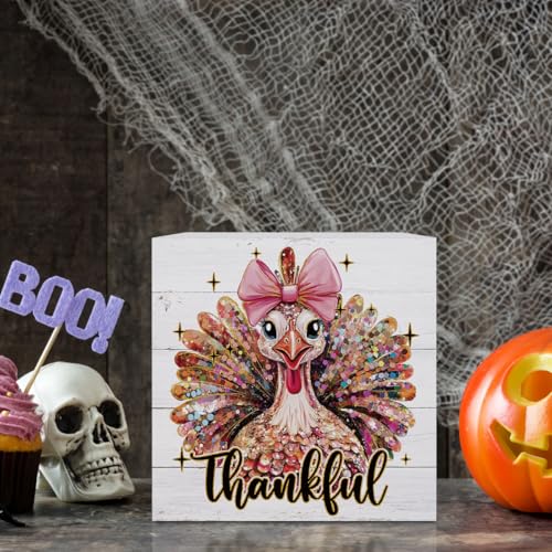 Thanksgiving Wooden Box Sign - Fall Decor for Indoor Home & Party - Turkey 2