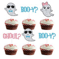 Halloween Ghost Cupcake Toppers - 24 Pack Spooky Party Decorations