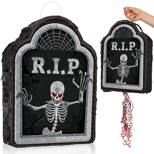 Halloween Piñata Tombstone Pull String Fillable Decoration - Leitee