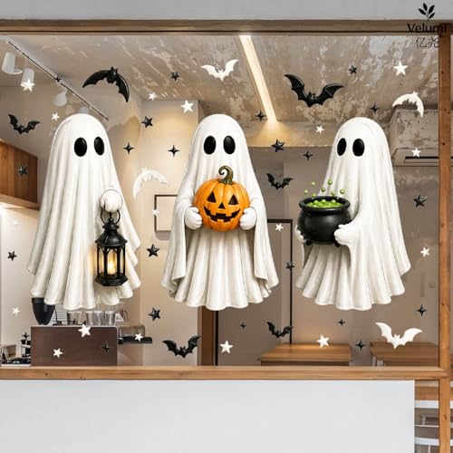 Halloween Window Clings Decor Ghosts Bats Lantern Style12 Spooky Sticker for Glass Windows