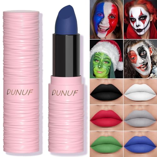 Blue Matte Lipstick & Face Body Paint Stick - Halloween & Cosplay, Variation 06 Blue