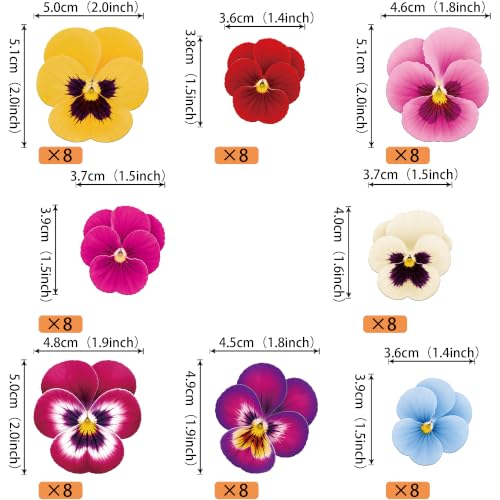 Edible Flower Cupcake Toppers 64 Pack for Hawaiian & Wedding Themes - Variation 15