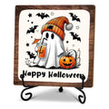 Cute Ghost Halloween Wooden Plaque with Metal Support - Home & Office Decor
