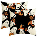 Halloween Ghost Pillow Covers 20x20 Set of 2 Black White Decor - Ghost Boo