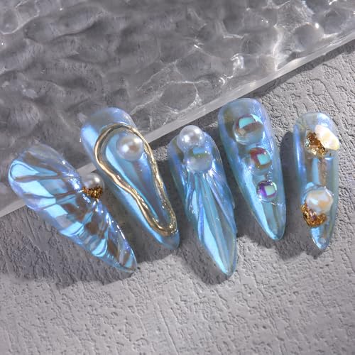 3D Aurora Bubble Beads Nail Art Charms - Iridescent Dewdrop Rhinestones - Aurora Bubbles Variation