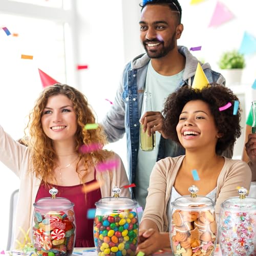 Plastic Candy Jars with Lids - 6 Pack, 42 oz Classic Halloween Style