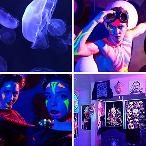 200W Waterproof UV Black Light Floodlight for Glow Party Halloween Decor - 2 Pack