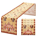 3PCS Halloween Circus Carnival Table Runners - Multi Color