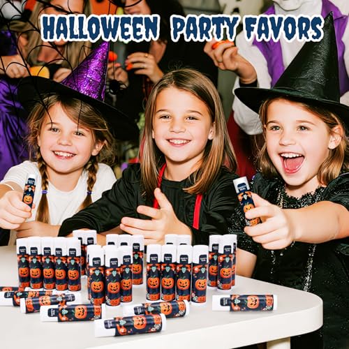 Halloween Lip Balm Bulk Set - Fun Pumpkin, Spider & Skeleton Patterns - Variation B