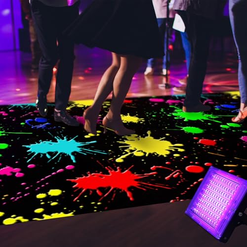 Halloween Glow in The Dark Neon Floor Carpet Splash Ink - 138x59 Inches