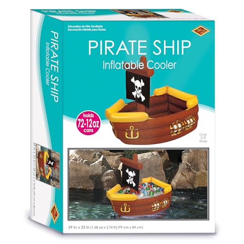 Pirate Ship Inflatable Treasure Chest Coolers - 2 Pack, 72 Can Capacity