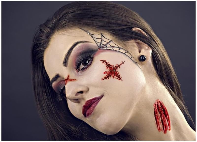 Fake Blood Kit Halloween Tattoo Stickers Wound Gauze - Blood & Tattoo S