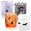 Halloween Icon Glass Cups Set - 16oz Ghost Witch Bat Juice Cups - Variation of THIS listing