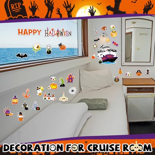 Halloween Cruise Door Magnets Set - 33 Magnetic Decorations for Ship & Refrigerator