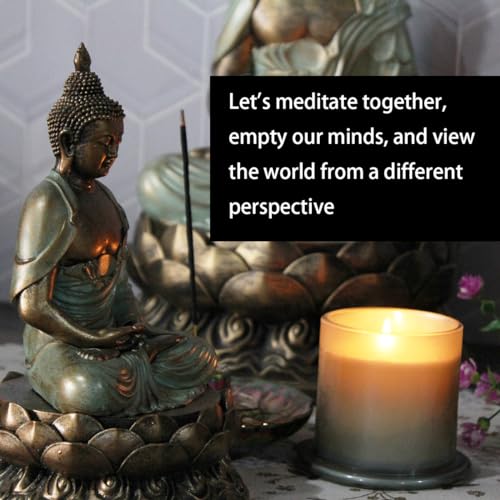 Gold Buddha Statue for Home Decor Meditation Zen Sculpture 8.3 Inch
